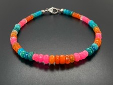 ARMBAND 925/- SILBER RHOD. MIT MULTI OPAL BEH.  TERRA OPALIS SCHMUCKJAGD