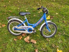 Kinderfahrrad Puky 16" 3-5 Jahre blau Fußball Motiv gebraucht 