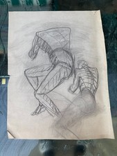 ANTIKE ZEICHNUNG 45x61cm KOHLE