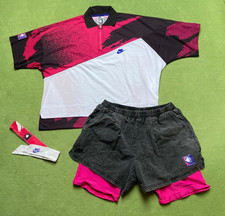 NIKE Challenge Court ANDRE AGASSI Tennis Hose Shirt Shorts ORIGINAL 1991 Gr. L