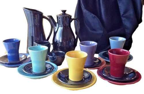 Keramik bunt kaffeeservice - bunt,