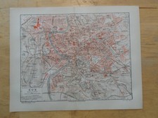 2 x Orig.(1908) Lithographie Stadtplan Rom/Altes Rom Kaiserforen (N1FS)
