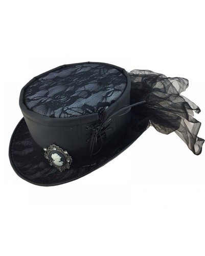 Schwarzer steampunk damenhut - schwarzer,