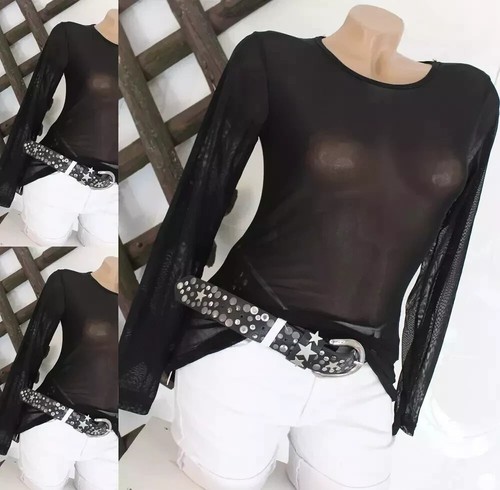 Transparent shirt tüll top - t-shirt,