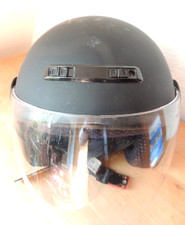 THH Jethelm mattschwarz mit Visier Lüftung Sturzhelm Rollerhelm Motorradhelm  XL