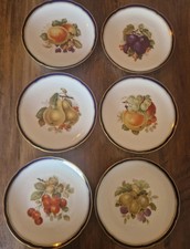 Hutschenreuther Set Schale mit 6 Tellern Obst / Früchte Porzellan