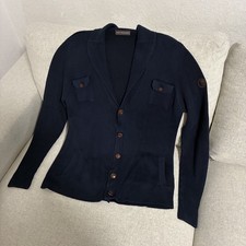 TRU Trussardi Herren Strickjacke Gr. M 100% Baumwolle dunkelblau