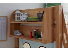 Einhängeregal Hochbett und Etagenbett , groß, mit 2 Böden, Farbe: natur, Buche