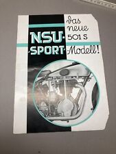 original Vorkrieg NSU Motorrad Werbung 501S Sport Modell OS OSL Bullus [3840-9]