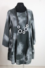 Kleid Long Tunika Fein Cord EG 42 44 46 Langarm A-Linie Taschen grau