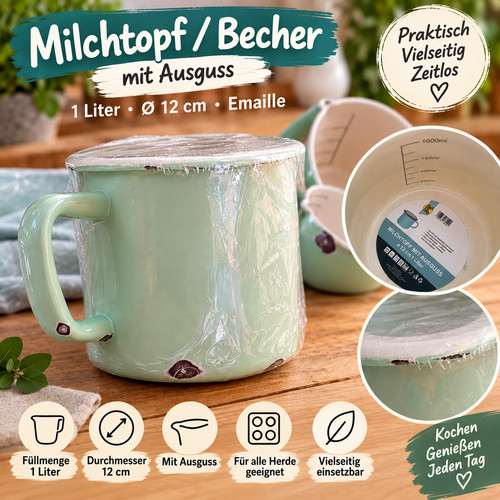 Emaille milchtopf milchbecher - emaille,