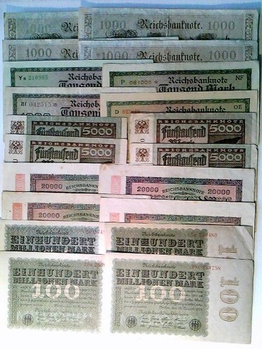 Reichsbanknoten 4x 1000 - 20,