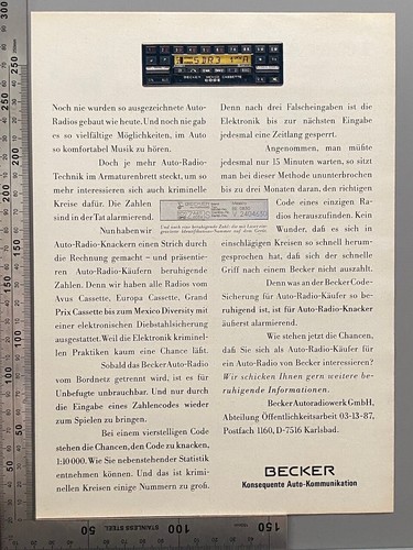 Becker mexico cassette code - becker,
