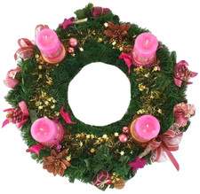 Adventskranz rosa pink - adventskranz,