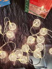 Konstsmide LED Lichterkette Drahtkugeln Silberfarben Batteriebetrieben Warmweiß