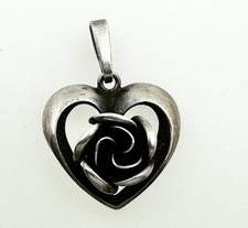 Anhänger Silber 925 Rose mit Herz TEKA Theodor Klotz Vintage