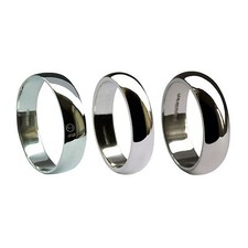 8mm 18ct Weißgold D-Form