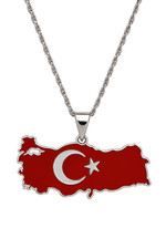 Edelstahl Türkei Flagge Kette