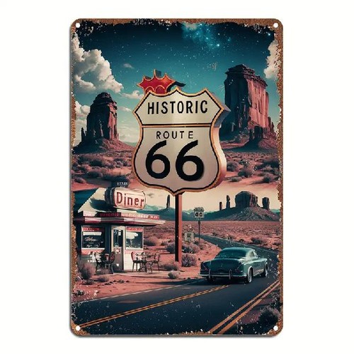 Blechschild historic route - route, 66