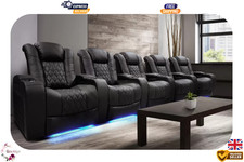 Valencia Toskana schwarz Leder elektrisch verstellbarer Heimkino Sitzstuhl 5 Reihen