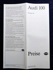 AUDI 100 C4 , auch Quattro und S4 Preisliste Stand: 01.01.1993   Modelljahr 1993