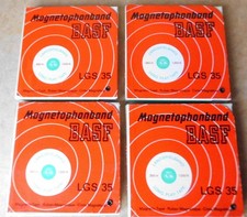 4 x  15cm BASF  Tonbänder  Klapp Pappschuber Originalverpackung / Kombiversand