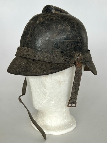 Alter helm haube - feuwehr, leder