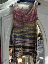 Twinset Zipfelig Bunt Marke Ambika USA M asymmetrisch Ärmelloses Top und Jacke