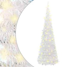 Weihnachtsbaum Christbaum Tannenbaum Künstlich Popup 210cm weiß mit 200 LEDs