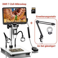 DM9 7" 12MP Digital Mikroskop 1200X 1080P Video Lötmikroskop +Erweiterungsstativ