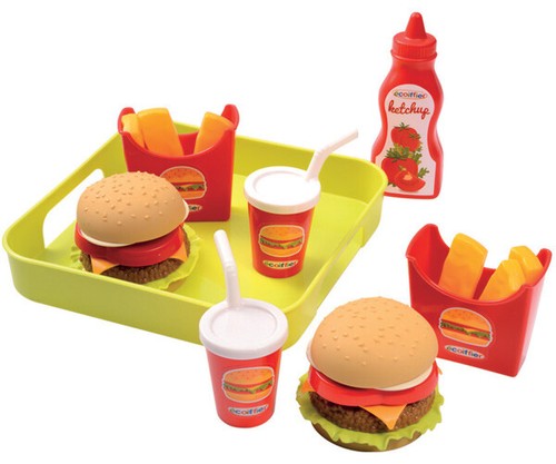 Hamburger set mit tablett - hamburger,