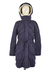 Esprit Parka Jacke Mantel beere Baumwolle Kapuze wattiert durchgehender Reißverschluss Gr.XS neu mit Etikett