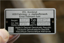 Typenschild für Simson Star