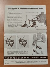 Eberhardt Hinweis zur Bedienung Anbaupflüge prospekt traktor tractor brochure 46