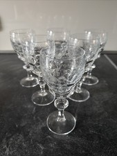 6 Stück Vintage Kristall Weinglas original Theresienthal 60er Jahre