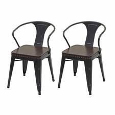 B-Ware 2er-Set Esszimmerstuhl MCW-H10d, Stuhl, Kunstleder Gastro, schwarz-braun