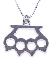 Oldschool BRASS KNUCKLES Schlagring Halskette / Schmuck Rockabilly