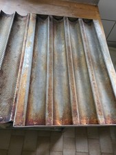 4 Mulden Baguette Backblech 3 Stück 60x40cm Längs  für Ladenbackofe