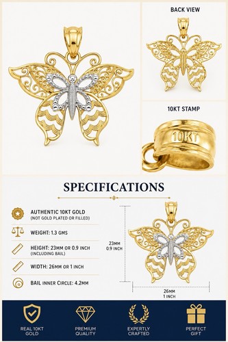 Charm schmetterling 10kt gold - charm,