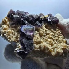 Bunte Phantom Fluorit Würfel Schörl Turmalin Muskovit Erongo, Namibia 67*56*38mm