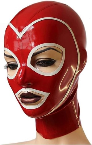 Latex vollgesichtsmaske rot - latex,