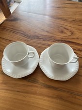 Seltmann Weiden Andrea Kaffeetasse und Untertasse, Weiß, 2 x