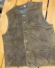 Country MADDOX**Leder-Weste**Herren**LEDER**braun**Gr. 50**Stickerei*Oktoberfest
