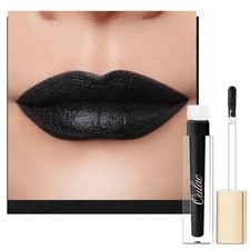 Flüssiger Matt Lippenstift Schwarz Lippenstifte Langanhaltend mit Kussechter ...