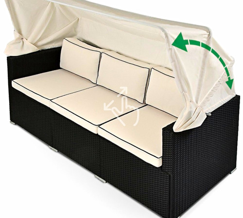 Polyrattan sitzgruppe sitzer - polyrattan, 3-sitzer