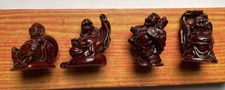 SET OF 4 BUDDHA STATUES 2" Red
