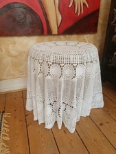 Tischdecke Spitzendecke Häckeldecke Weiss 160cm Rund