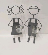 Dekopärchen mit Teelichter Junge & Mädchen Teelichthalter Deko Metall Figuren 