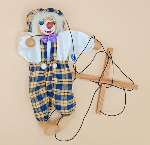 Vintage clown als marionette - vintage,