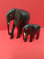 2 Elefanten Holz geschnitzt